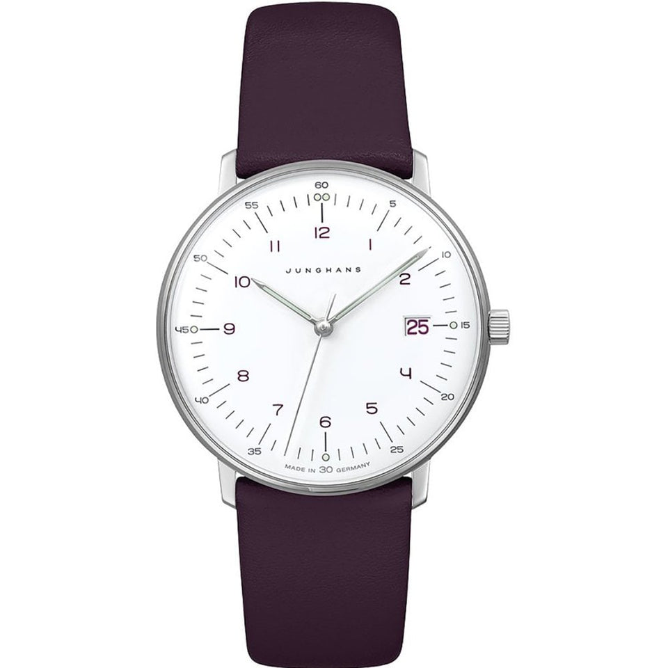 Junghans Ladies Max Bill Bauhaus Bordeaux Strap 33mm Watch