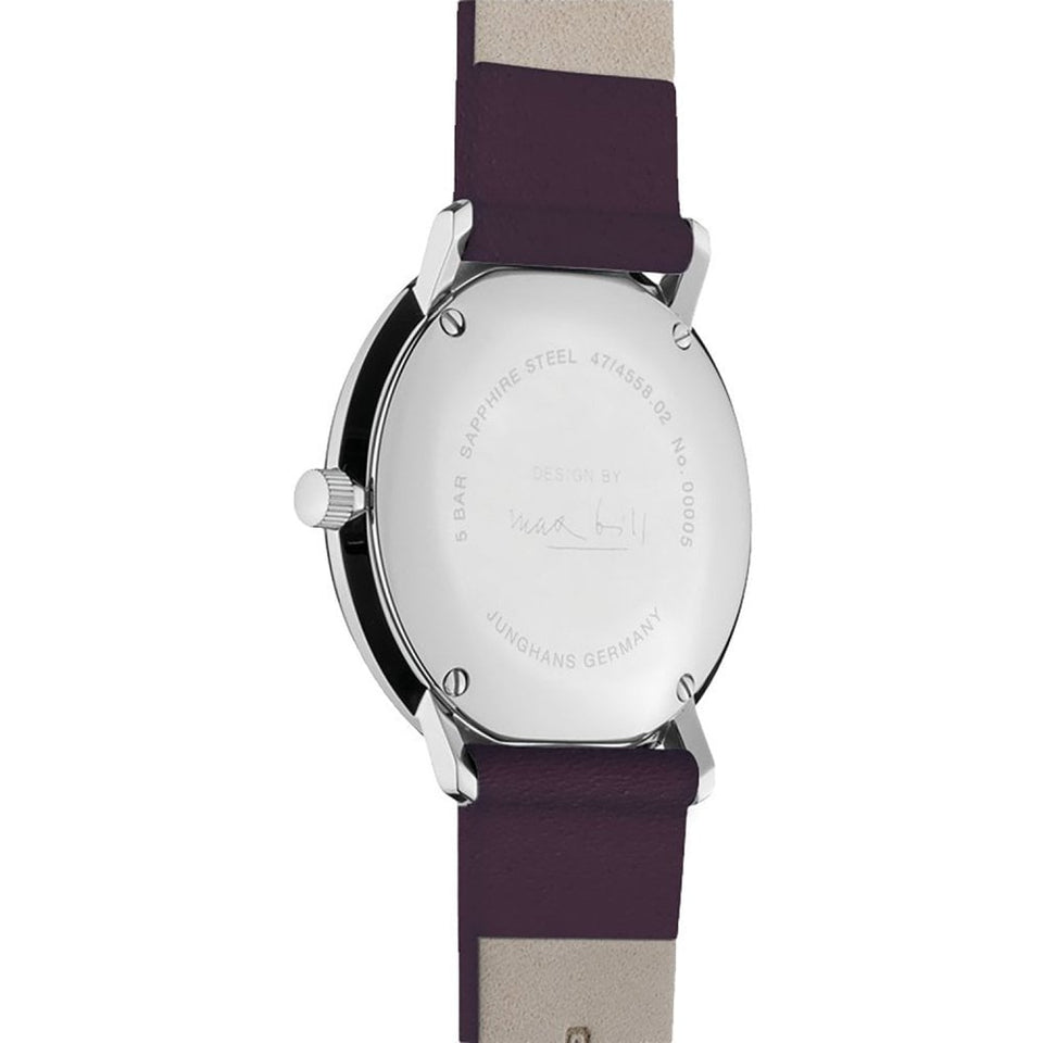 Junghans Ladies Max Bill Bauhaus Bordeaux Strap 33mm Watch