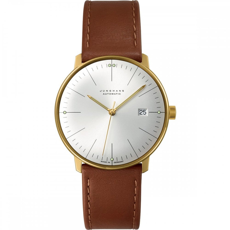 Junghans Max Bill Automatic 38mm Tan Leather Gold PVD Watch