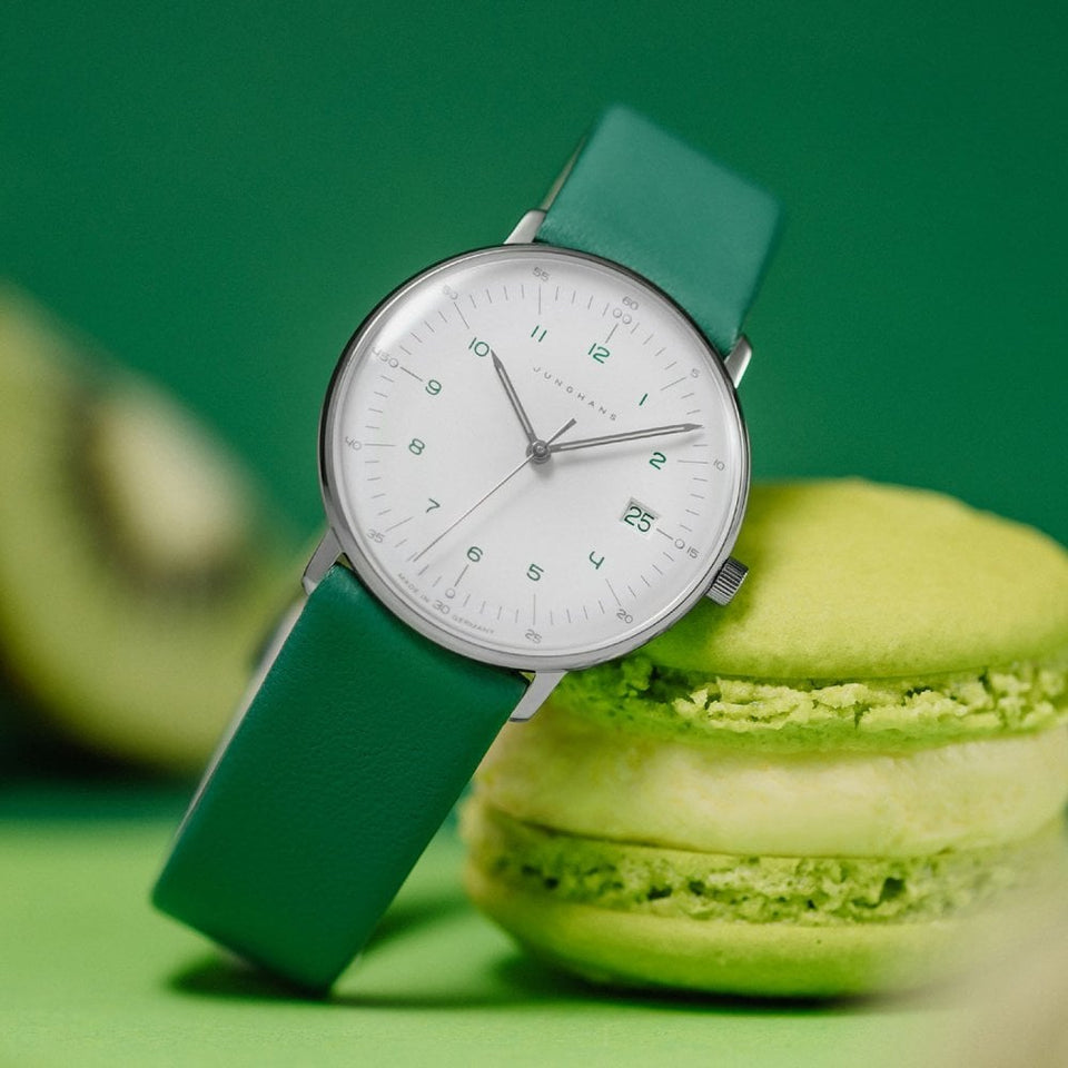 Junghans Ladies Max Bill Bauhaus Green Strap 33mm Watch
