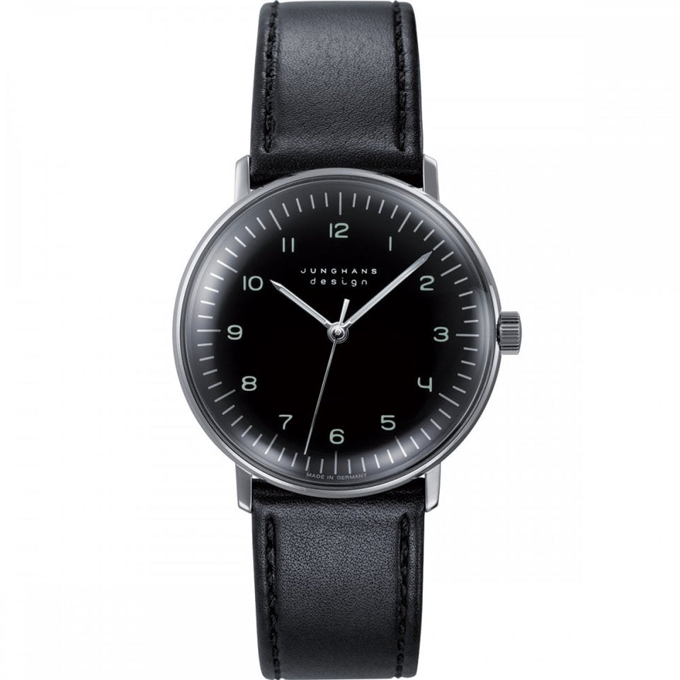 Junghans Max Bill Handaufzug Black Leather 34mm Watch