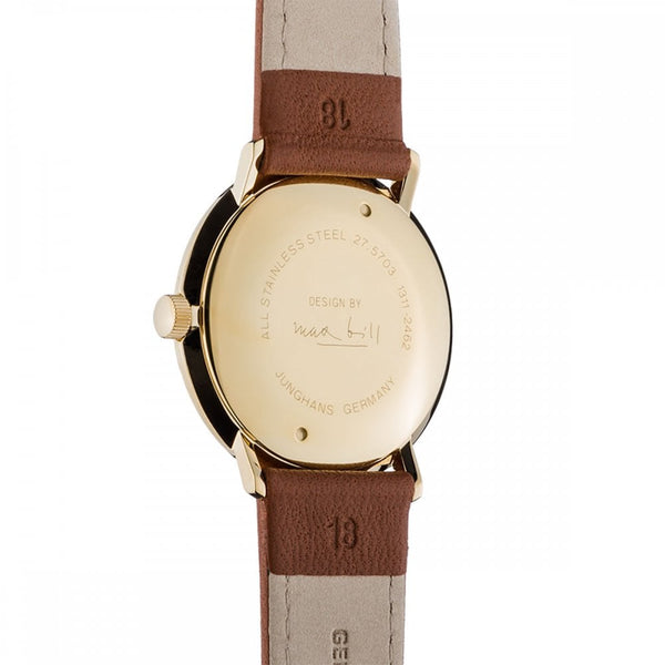 Junghans Max Bill Handaufzug Tan Leather 34mm Watch