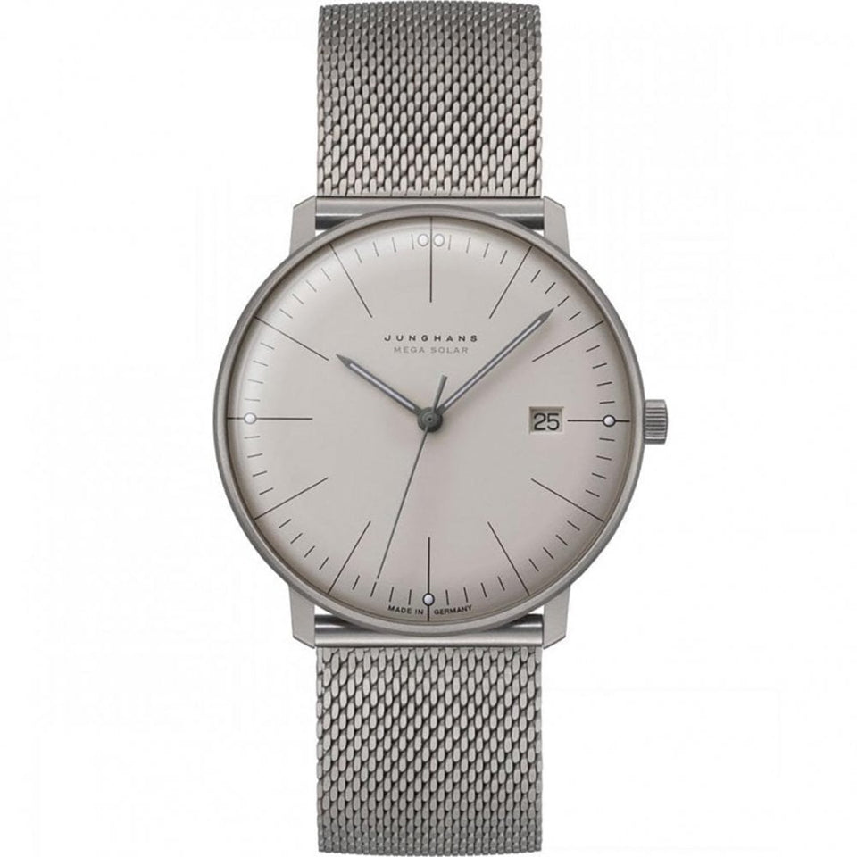 Junghans Max Bill MEGA Solar 38mm Titanium Mesh Watch