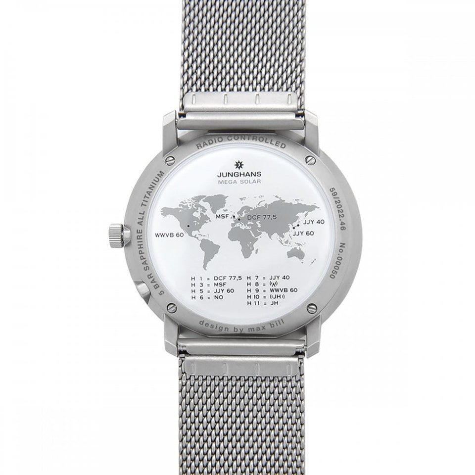 Junghans Max Bill MEGA Solar 38mm Titanium Mesh Watch