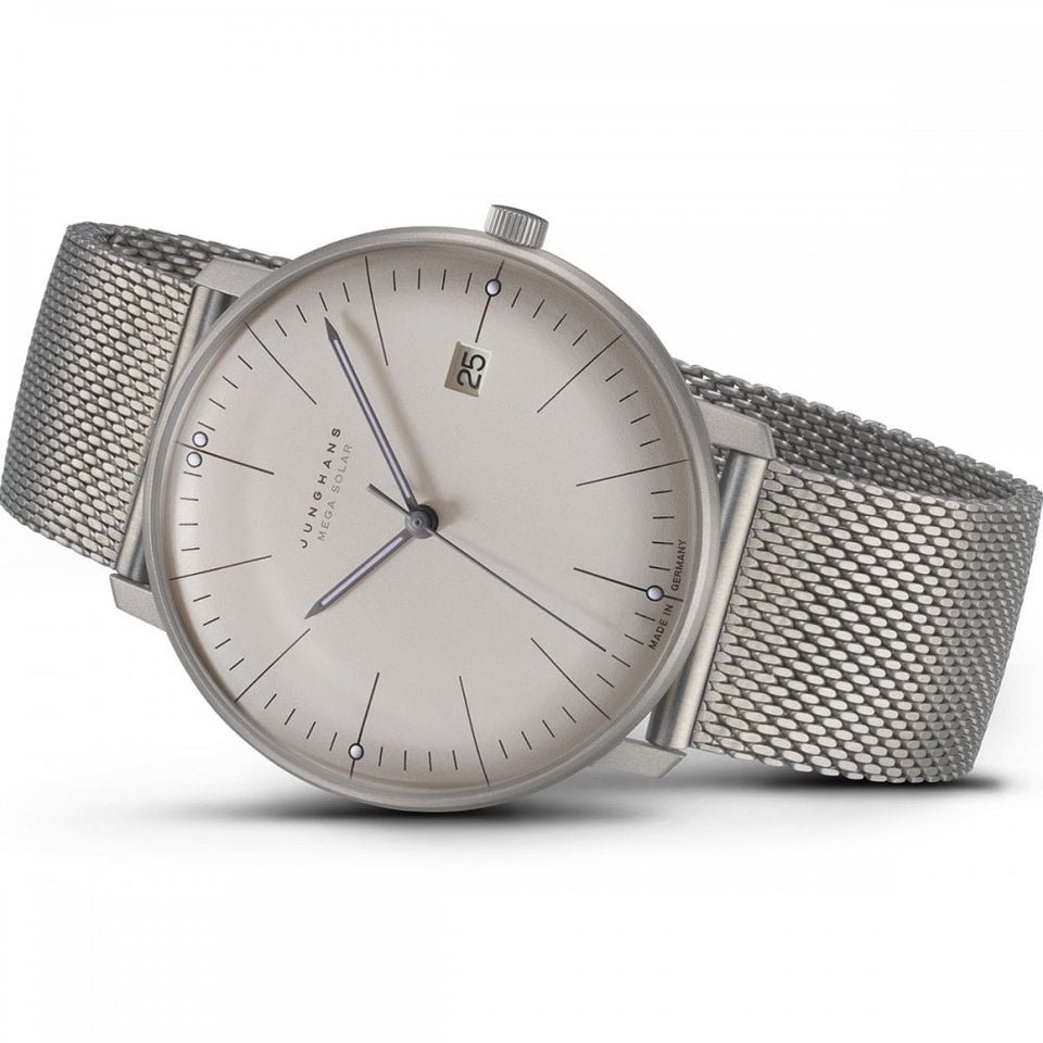 Junghans Max Bill MEGA Solar 38mm Titanium Mesh Watch