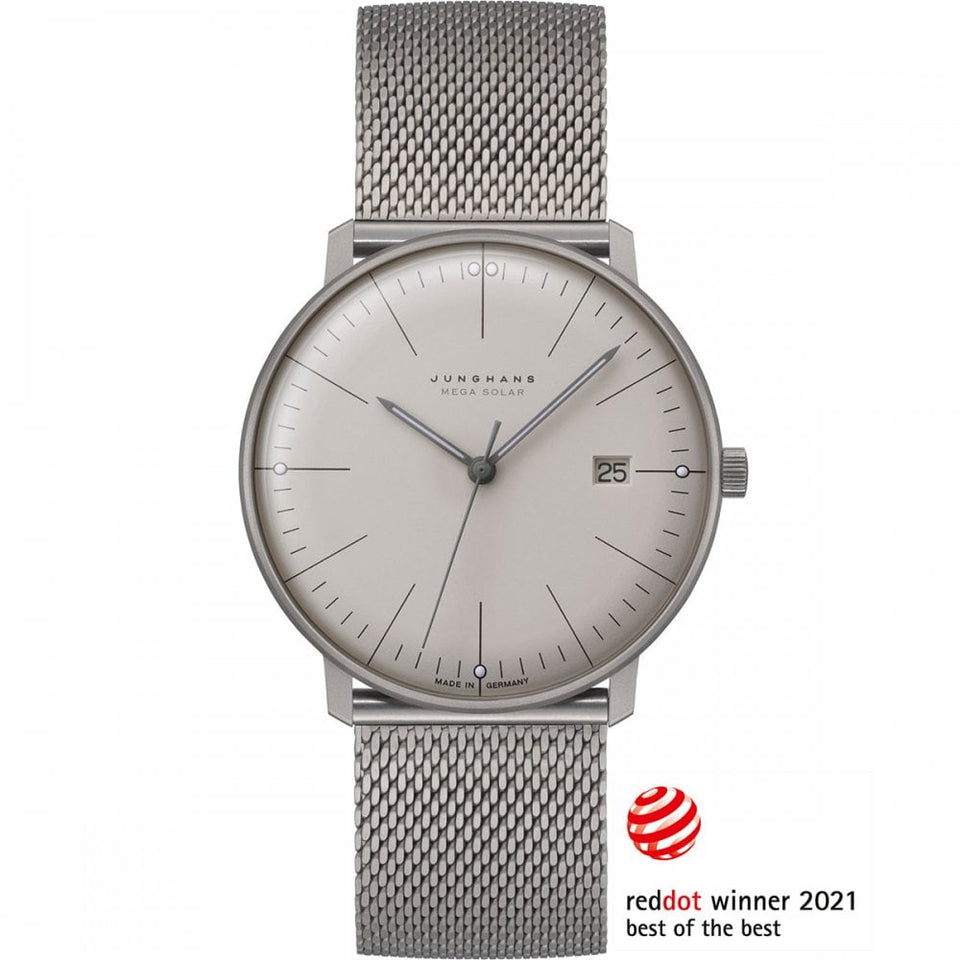 Junghans Max Bill MEGA Solar 38mm Titanium Mesh Watch
