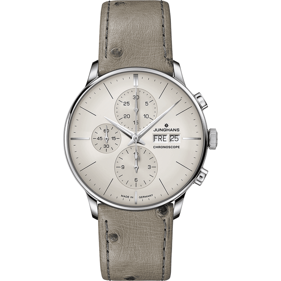 Junghans Meister Chronoscope 40.7mm Grey Brush English Date Watch