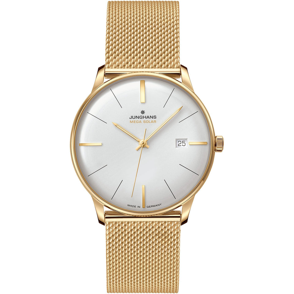 Junghans Meister MEGA Solar 38mm Mesh Strap Watch