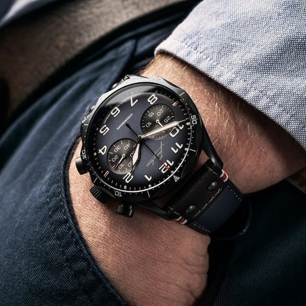 Junghans Meister Pilot Chronoscope Navy Blue Watch (XXX/300)