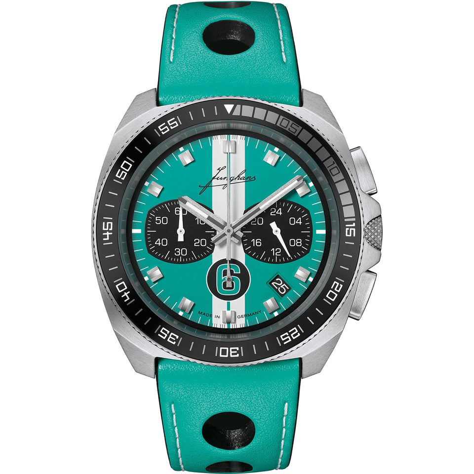 Junghans Mens 43mm 1972 Chronoscope Sports Edition Turquoise Watch (XXX/200)