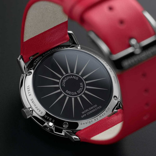 Junghans Men's Max Bill MEGA Solar Red Leather 38mm Watch