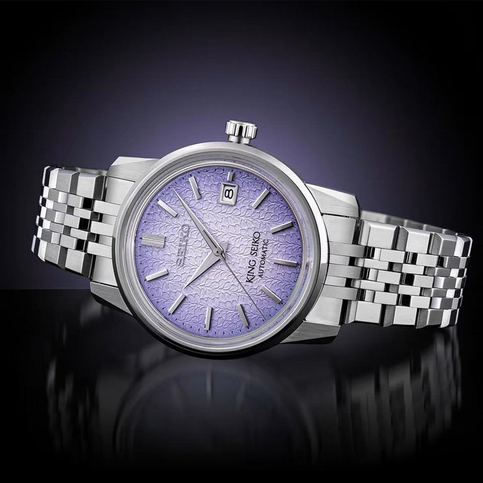King Seiko Men's KSK 'Tenjin-Fuji Violet' Dial Automatic Watch