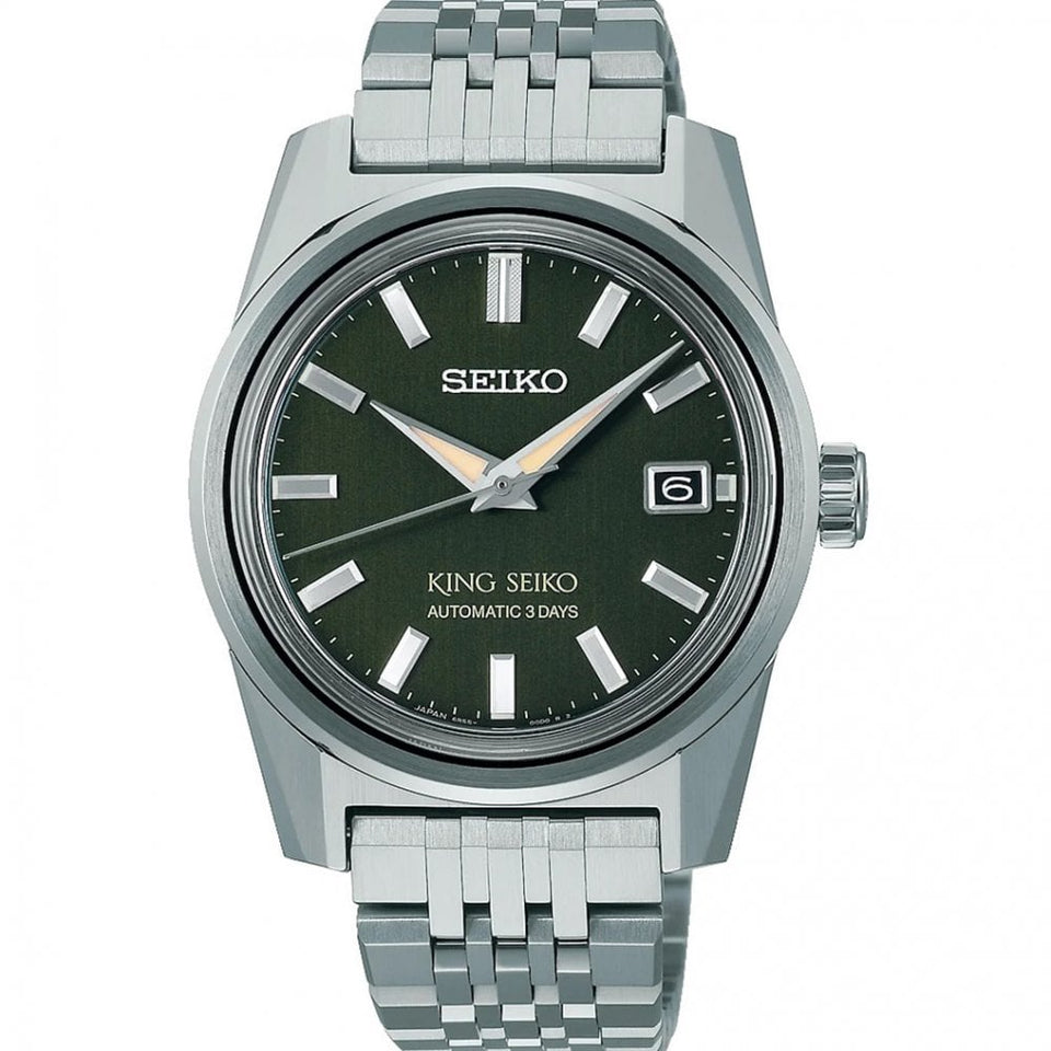 King Seiko Men's ‘Olive Suede’ KSK 6R 38mm Automatic Watch