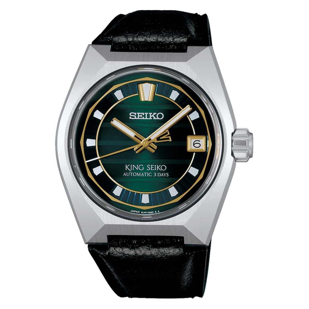 King Seiko VANAC 'Tokyo Horizon' Green-hued Leather Strap Watch