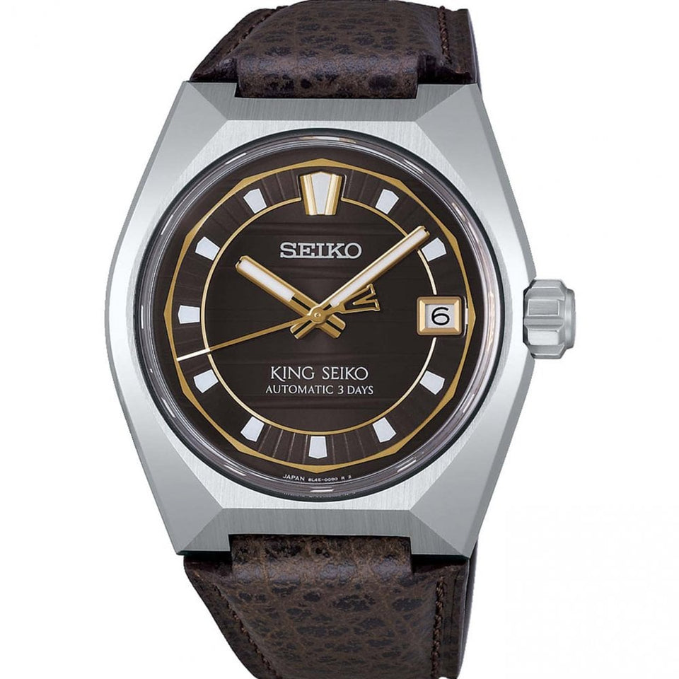 King Seiko VANAC 'Tokyo Horizon' Brown Leather Strap Watch