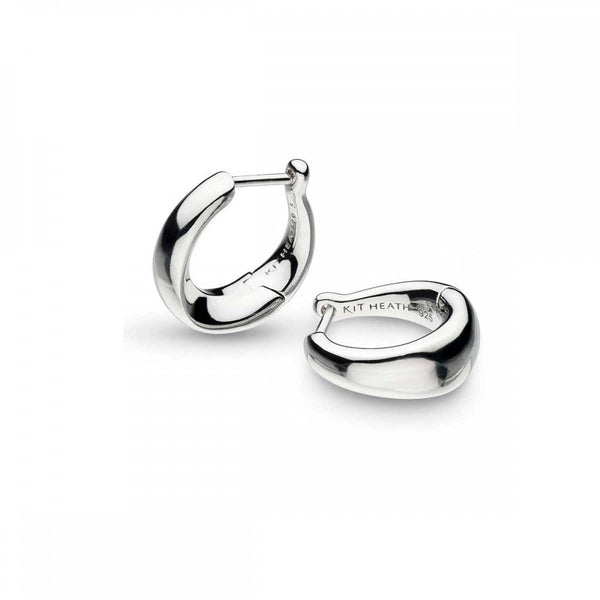 Kit Heath Ladies Bevel Cirque Small Hinged Huggie Hoop Earrings