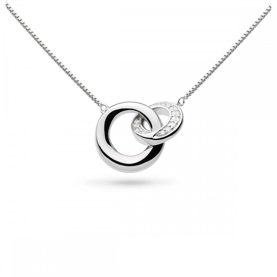 Kit Heath Ladies Bevel Cirque Stone Set Interlinked Circle Necklace