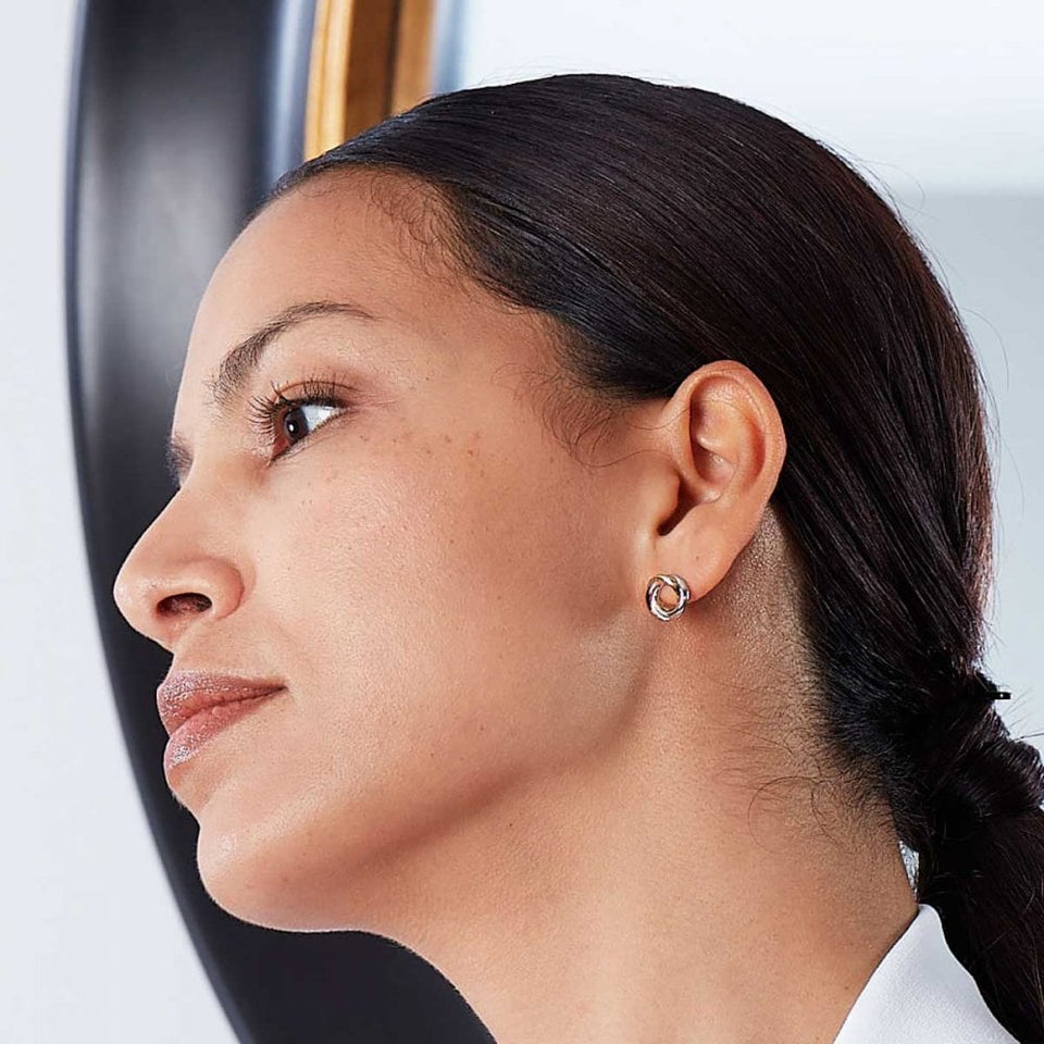 Kit Heath Ladies Bevel Cirque Trilogy Two Tone Earrings