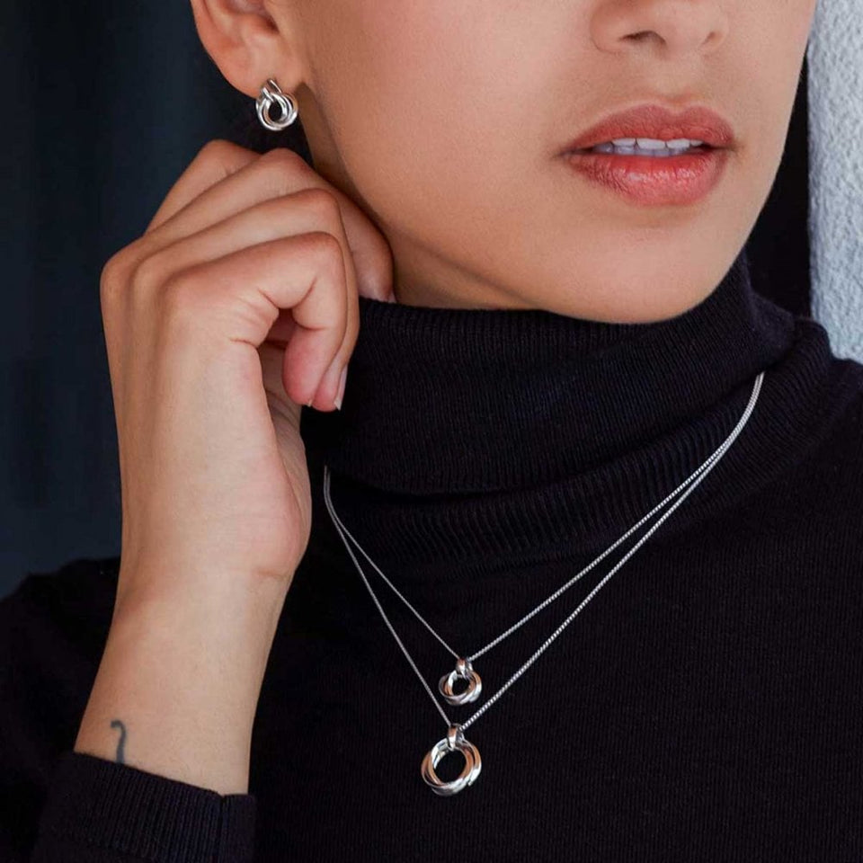 Kit Heath Ladies Bevel Trilogy Intertwining Drop Earrings