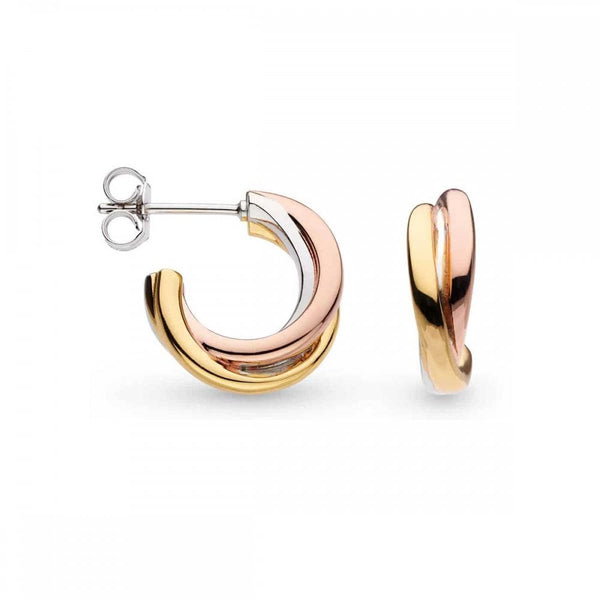 Kit Heath Ladies Bevel Trilogy Two Toned Hoop Earrings