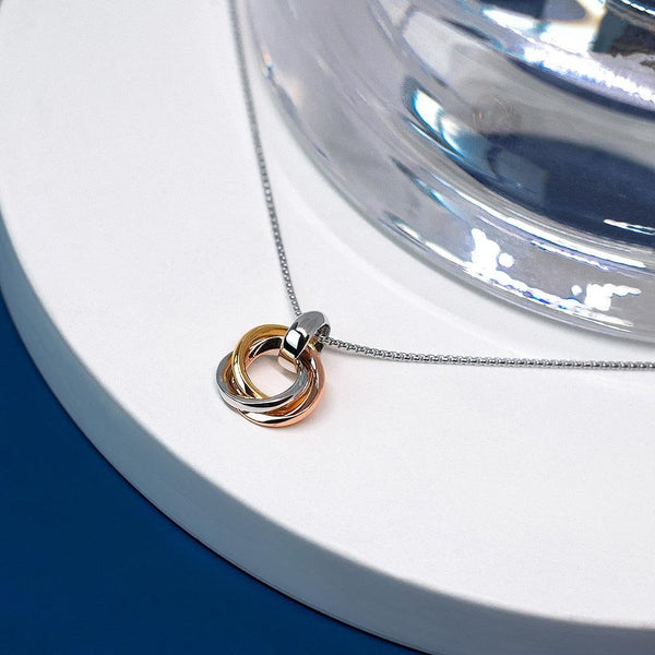 Kit Heath Ladies Bevel Trilogy Two Toned Small Interwoven Necklace