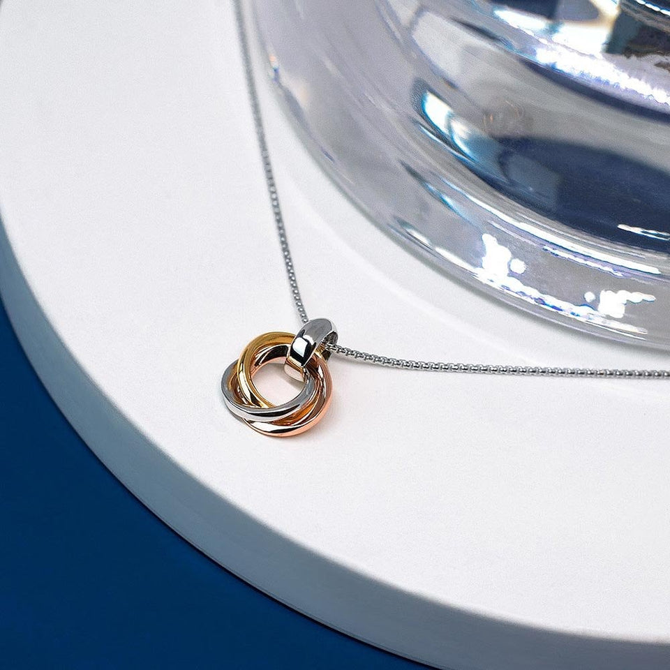 Kit Heath Ladies Bevel Trilogy Two Toned Small Interwoven Necklace