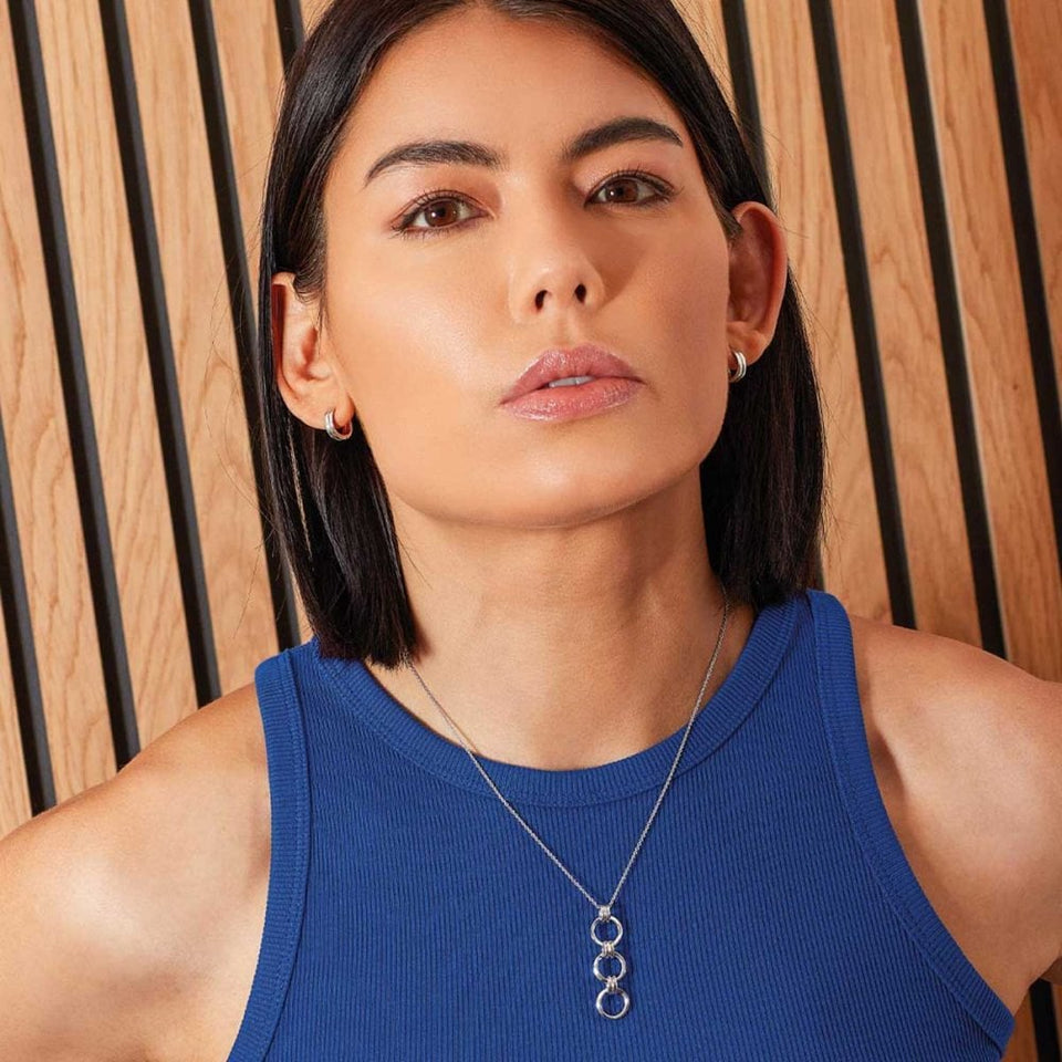 Kit Heath Ladies Bevel Unity Huggie Hoop Earrings