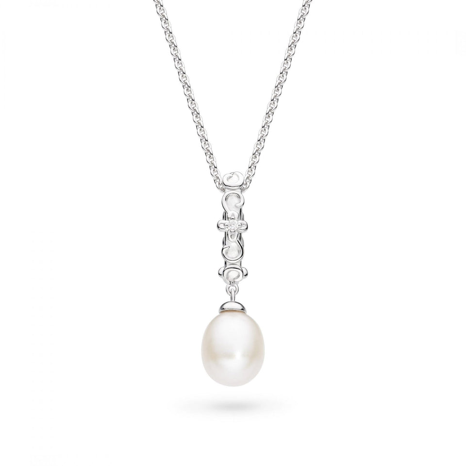Kit Heath Ladies Blossom Flyte Honey Flower Drop Pearl Necklace