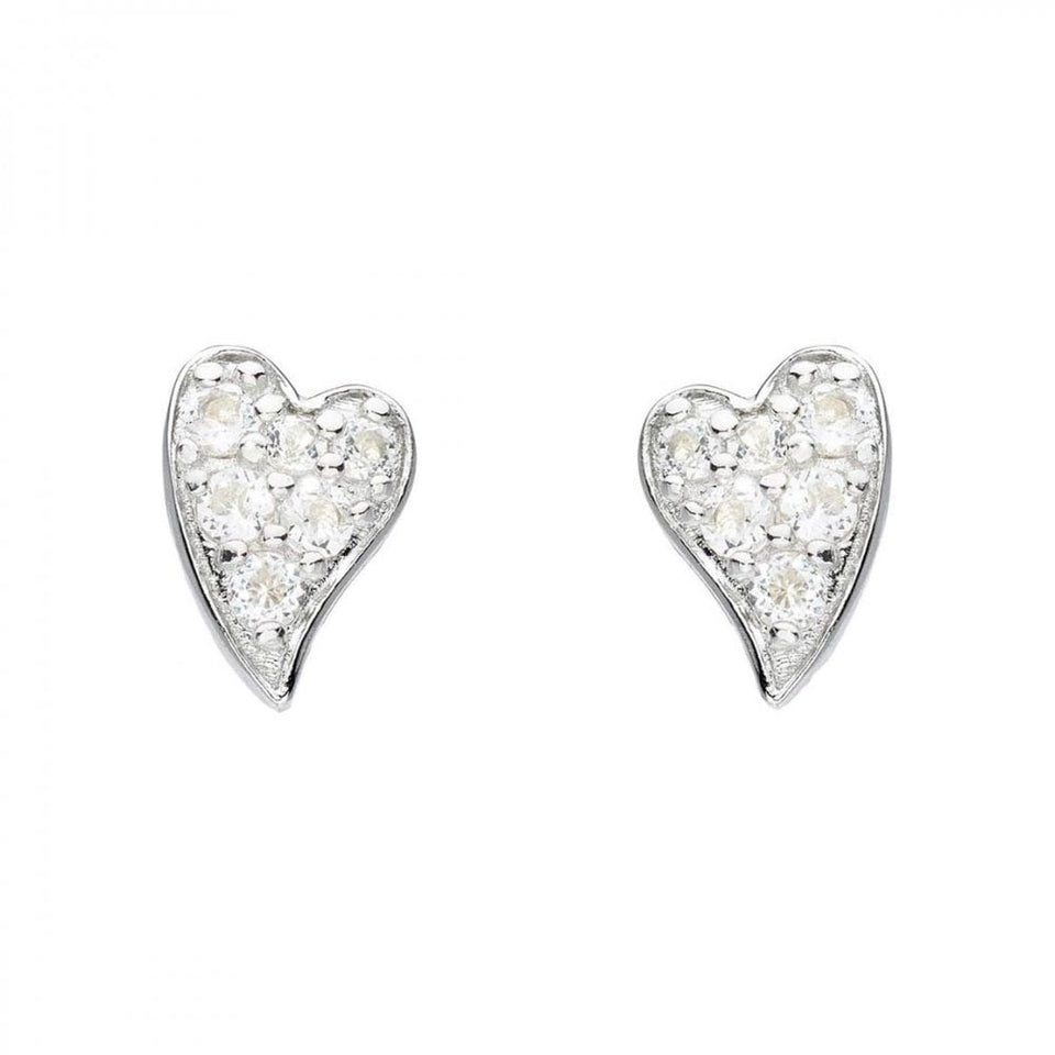 Kit Heath Ladies Cherish Precious Stone Set Heart Stud Earrings
