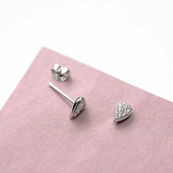 Kit Heath Ladies Cherish Precious Stone Set Heart Stud Earrings