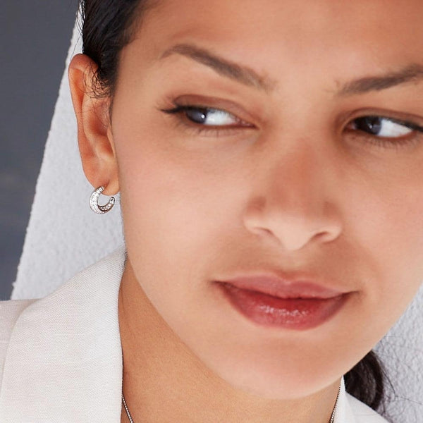 Kit Heath Ladies Cirque Stone Set Hoop Earrings