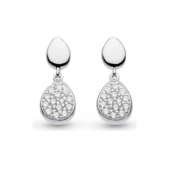 Kit Heath Ladies Coast Pebble Glisten Stone Set Drop Earrings