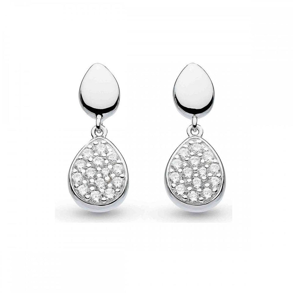 Kit Heath Ladies Coast Pebble Glisten Stone Set Drop Earrings