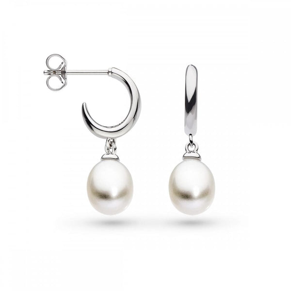 Kit Heath Ladies Coast Pebble Pearl Drop Hoop Earrings