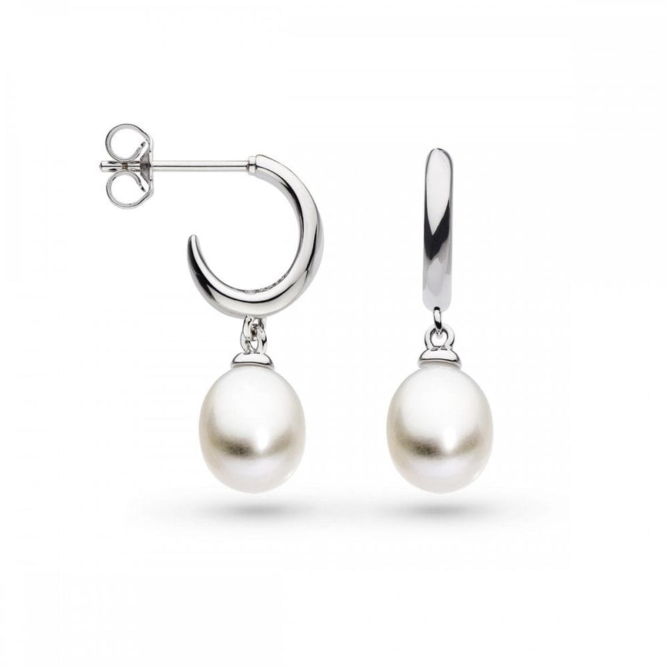 Kit Heath Ladies Coast Pebble Pearl Drop Hoop Earrings