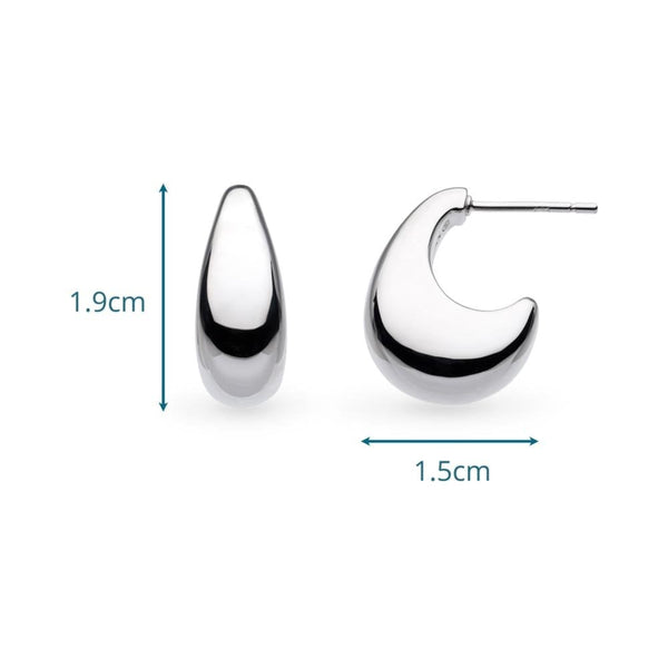 Kit Heath Ladies Coast Pebble Smooth Grande Stud Hoop Earrings