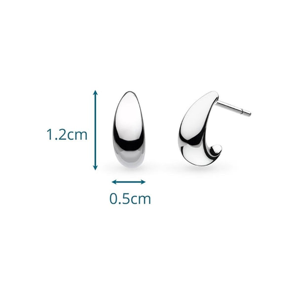 Kit Heath Ladies Coast Pebble Smooth Stud Hoop Earrings
