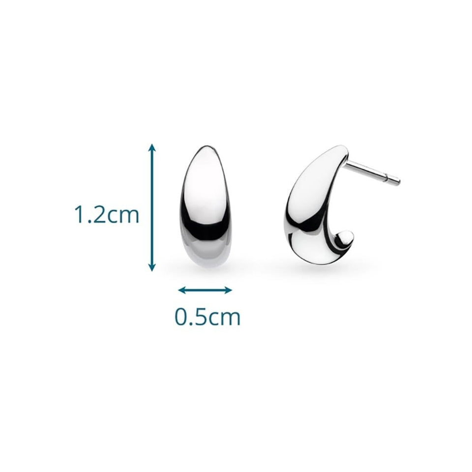 Kit Heath Ladies Coast Pebble Smooth Stud Hoop Earrings