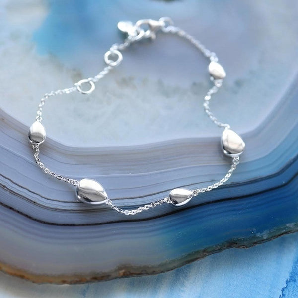 Kit Heath Ladies Coast Pebble Station Sterling Silver Bracelet