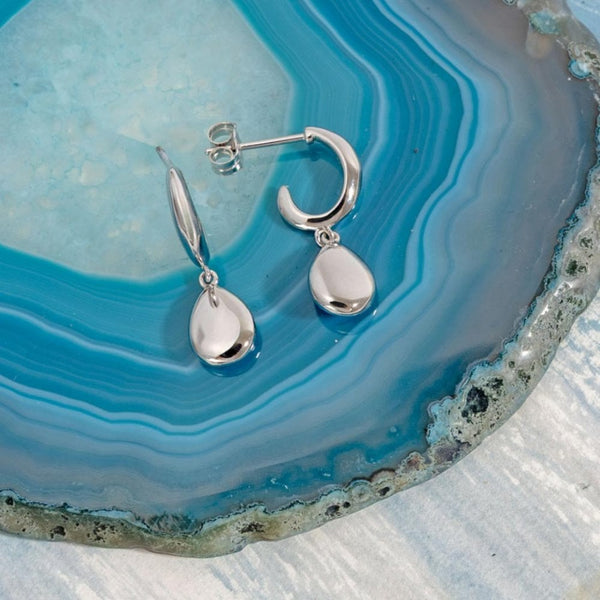 Kit Heath Ladies Coast Pebbles Drop Hoop Earrings