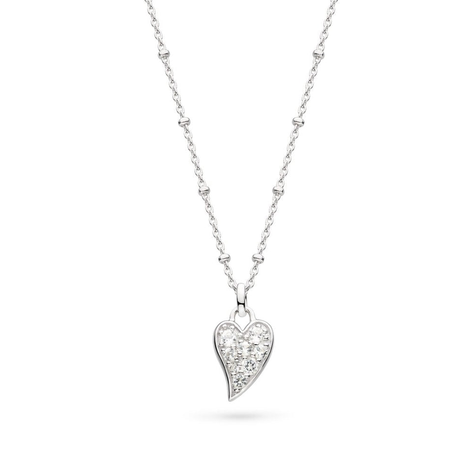 Kit Heath Ladies Desire Kiss Precious Stone Set Heart Ball Chain Necklace