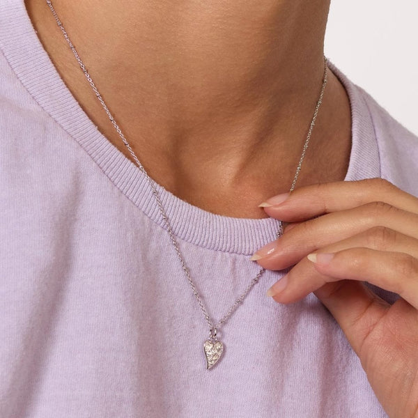 Kit Heath Ladies Desire Kiss Precious Stone Set Heart Ball Chain Necklace