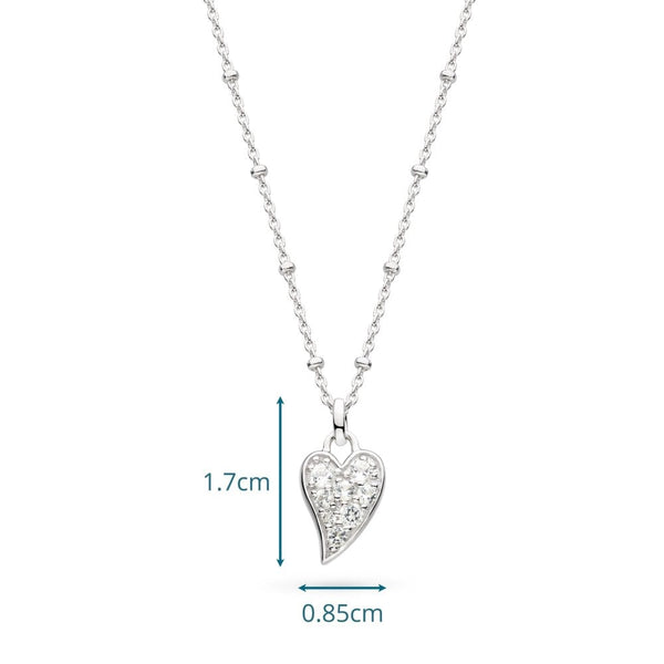 Kit Heath Ladies Desire Kiss Precious Stone Set Heart Ball Chain Necklace