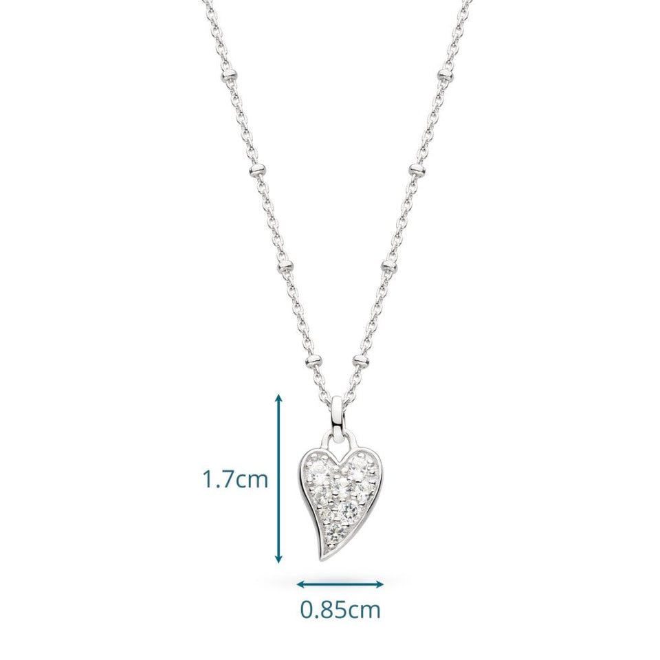 Kit Heath Ladies Desire Kiss Precious Stone Set Heart Ball Chain Necklace