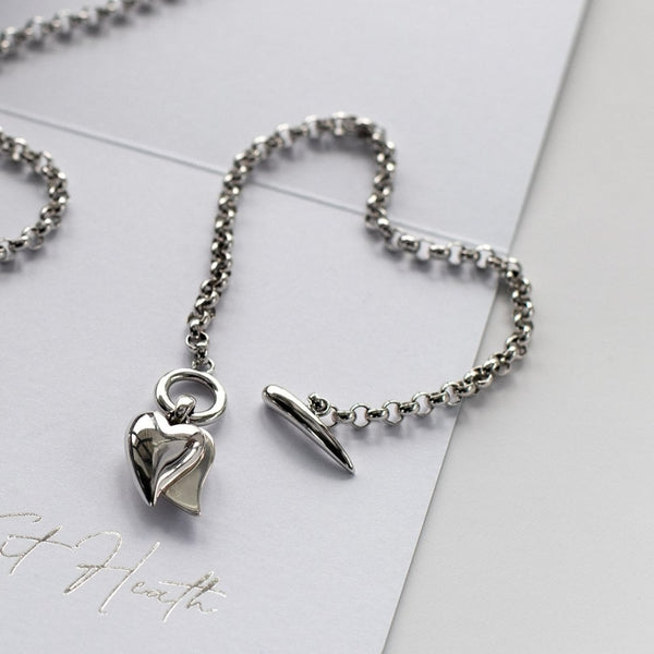 Kit Heath Ladies Desire Love Duet T-Bar Heart Bracelet