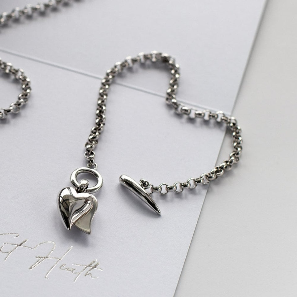 Kit Heath Ladies Desire Love Duet T-Bar Heart Bracelet