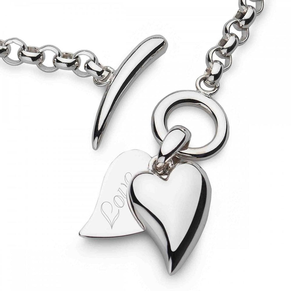 Kit Heath Ladies Desire Love Duet T-Bar Heart Bracelet
