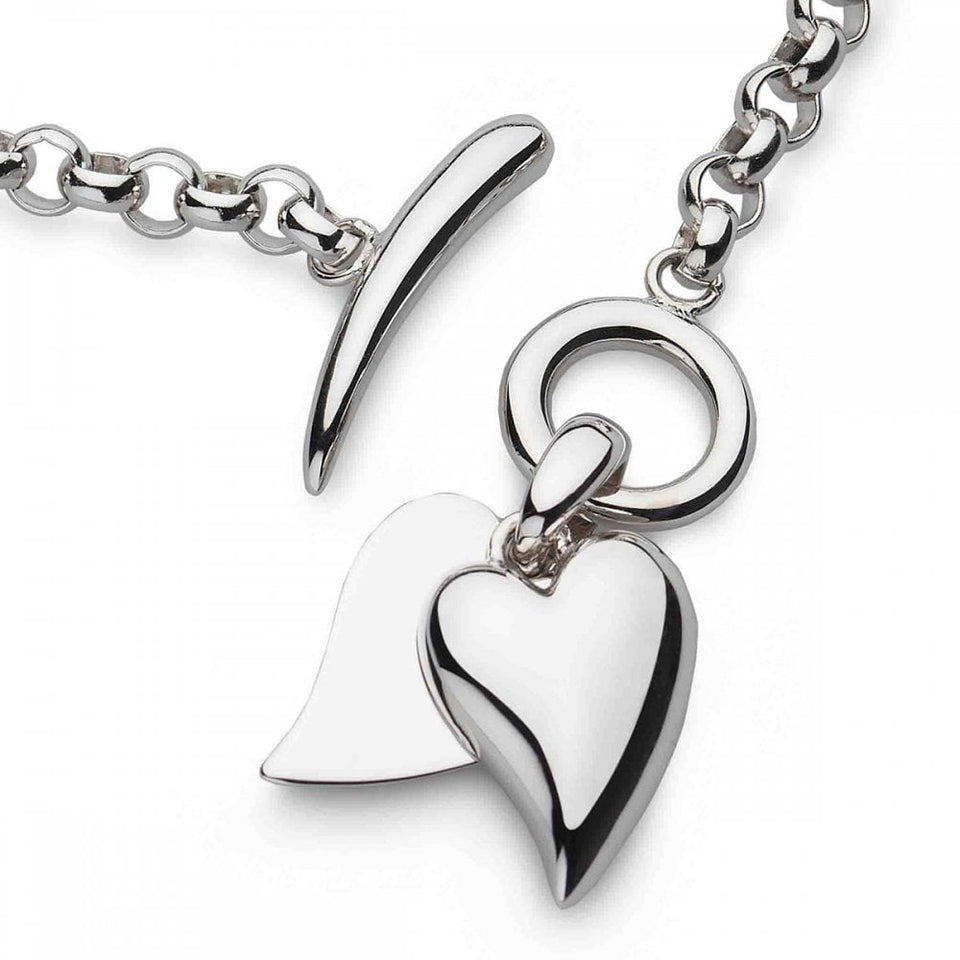 Kit Heath Ladies Desire Love Duet T-Bar Heart Bracelet