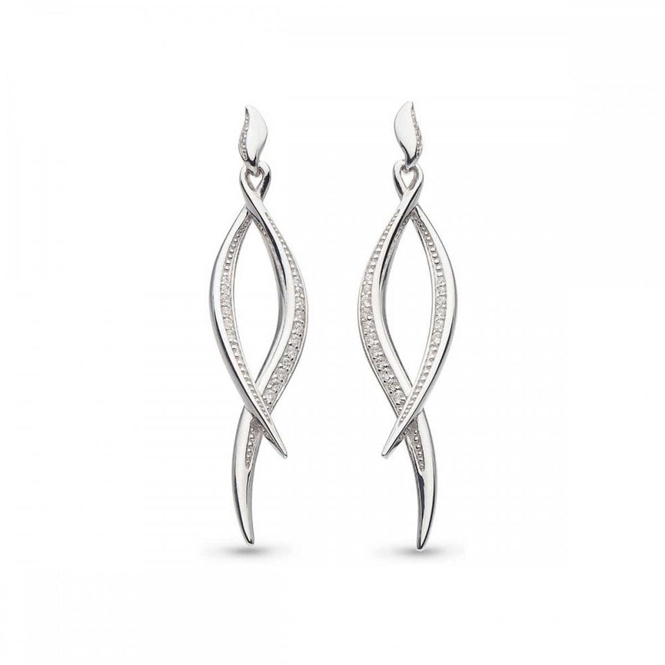 Kit Heath Ladies Entwine Stone Set Drop Earrings