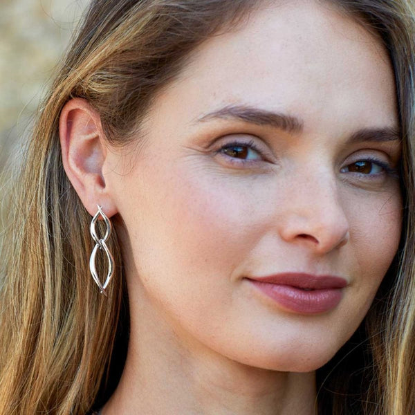 Kit Heath Ladies Entwine Twine Twist Duo Link Drop Earrings